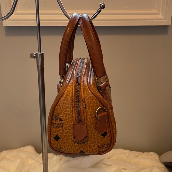 MCM Vintage Mini Boston Handbag With Gold-tone Hardware - Picture 5 of 14